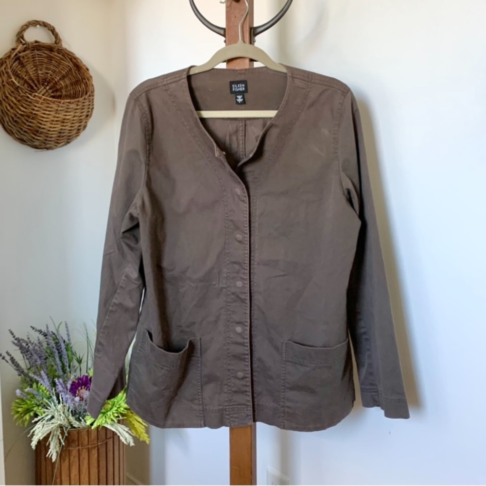 Eileen Fisher Cotton Twill Jacket Blazer